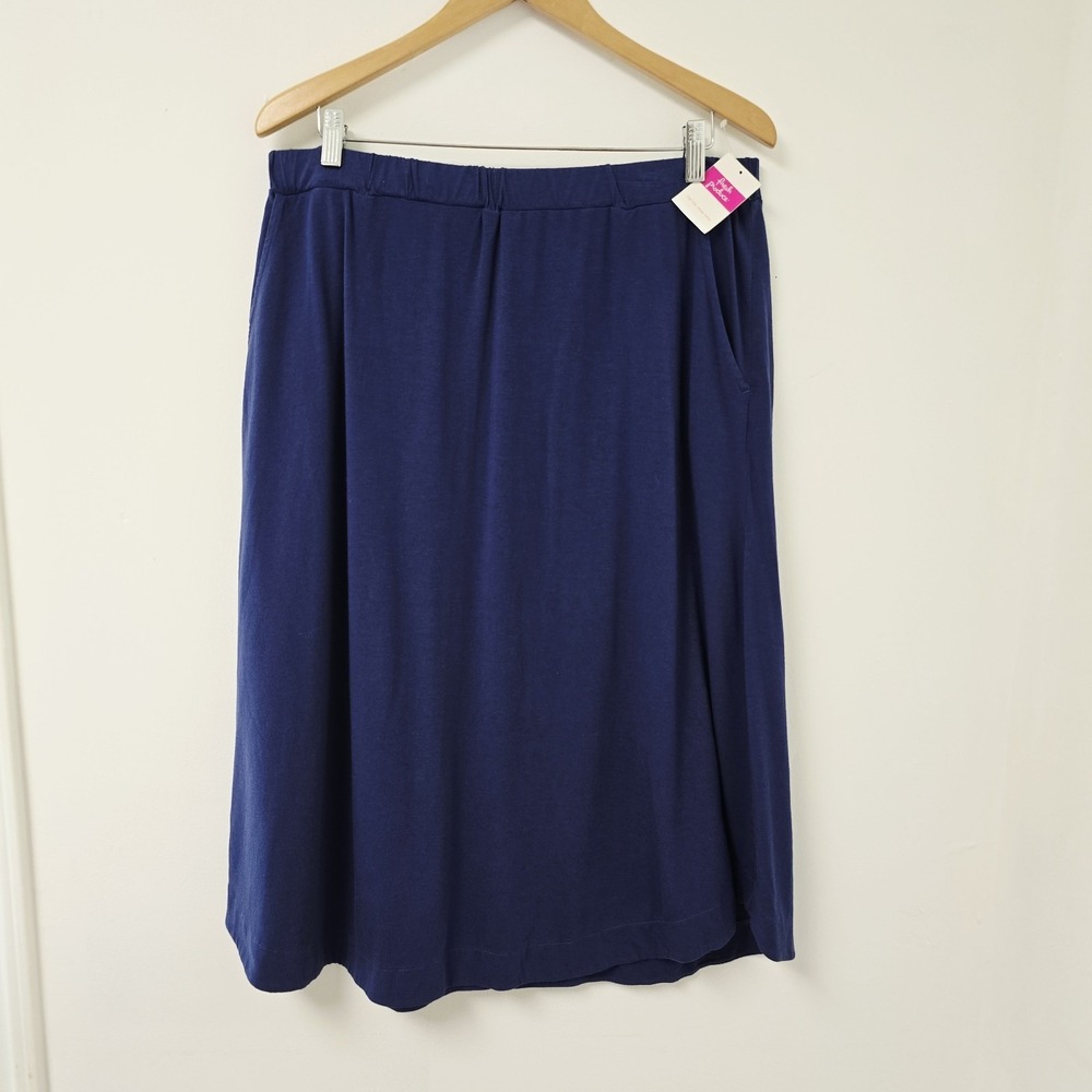 Fresh Produce Skirt Size XL Avery Pull-On Moonlight Blue Pockets Midi USA NWT